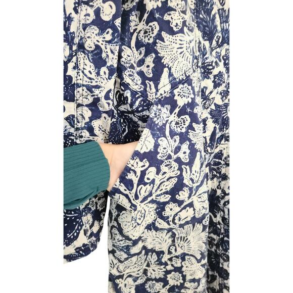 Ulla Johnson Dress Mini Western Wren Denim Puff Long Sleeve Blue Floral US 8 - Picture 9 of 15